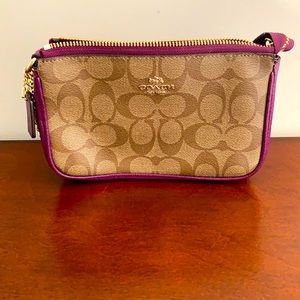 Coach Mini Bag - tan and purple